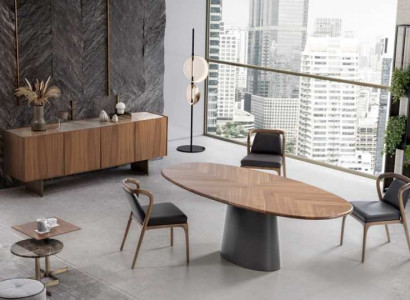 Luxury Dining room Set Dining table with Modern Design 6x Chairs with 2x Coffee tables